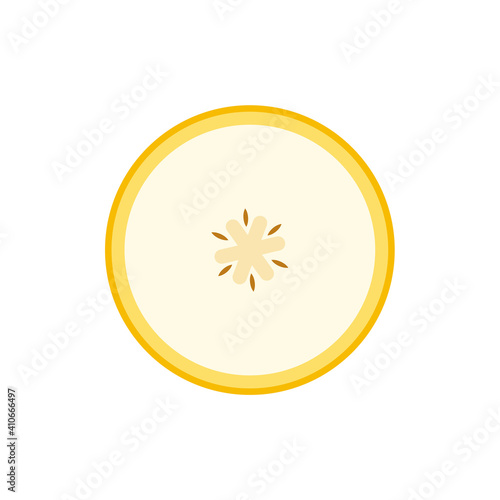 Banana slices isolated on a white. Banana vector.