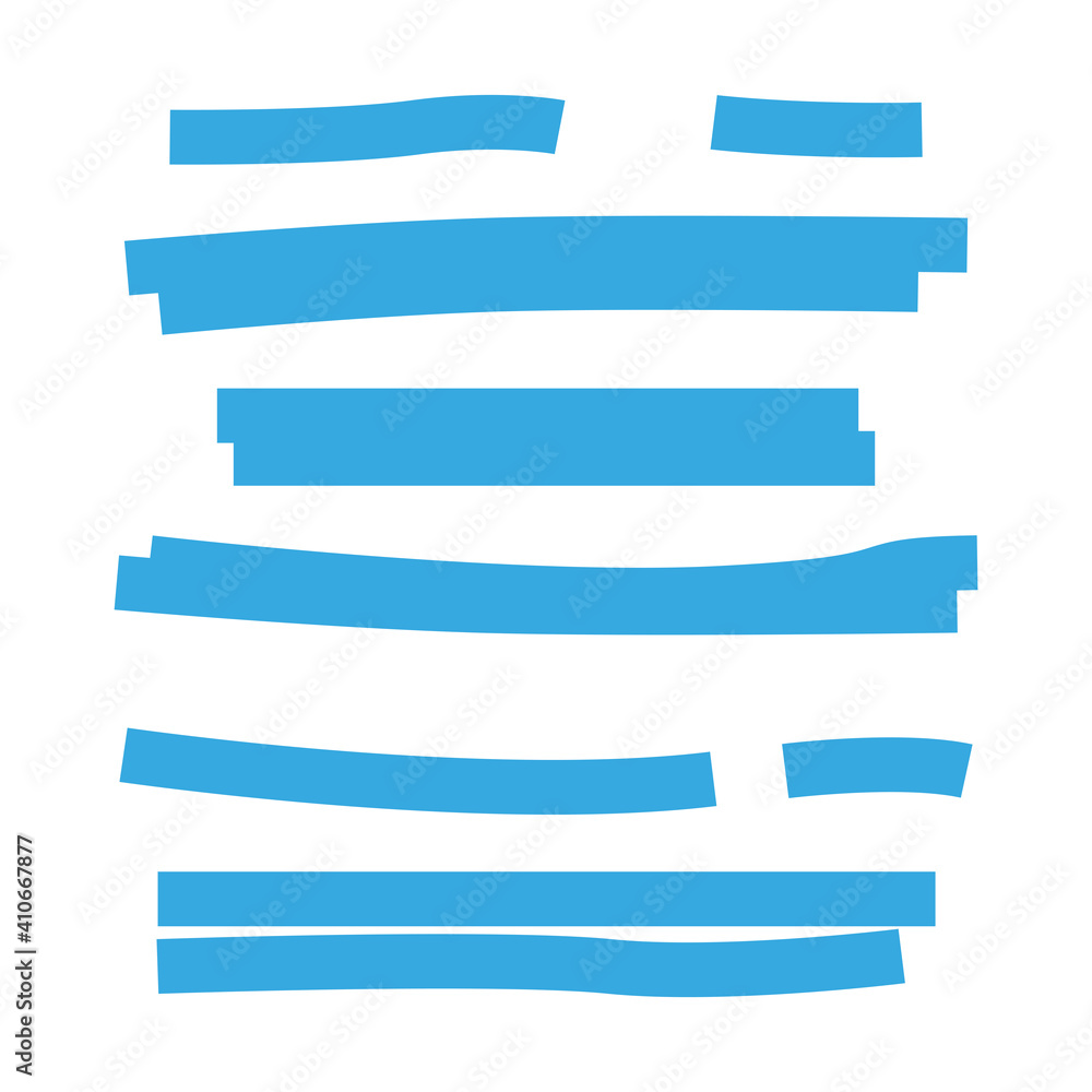 Highlighted with a marker. A set of marker strips. Simple vector illustration on a white background Highlighted with a marker. A set of marker strips. Simple vector illustration on a white background