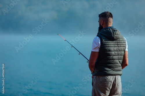 Man fishing outdoors
