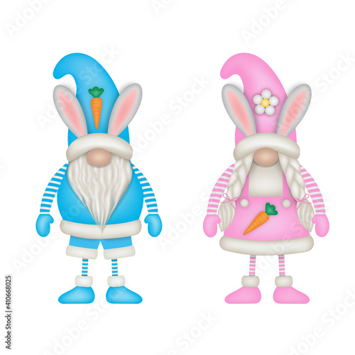 female and male easter gnomes