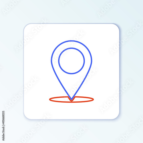 Free Download Line Map pin icon isolated on white background. Navigation, pointer, location, map, gps, direction, place, compass, search concept. Colorful outline concept. Vector. - GFXLoad