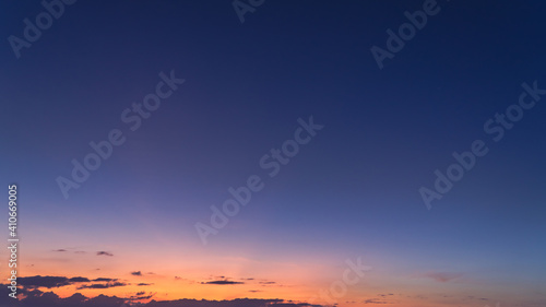 Dusk sky in the evening with dark blue sunlight on twilight