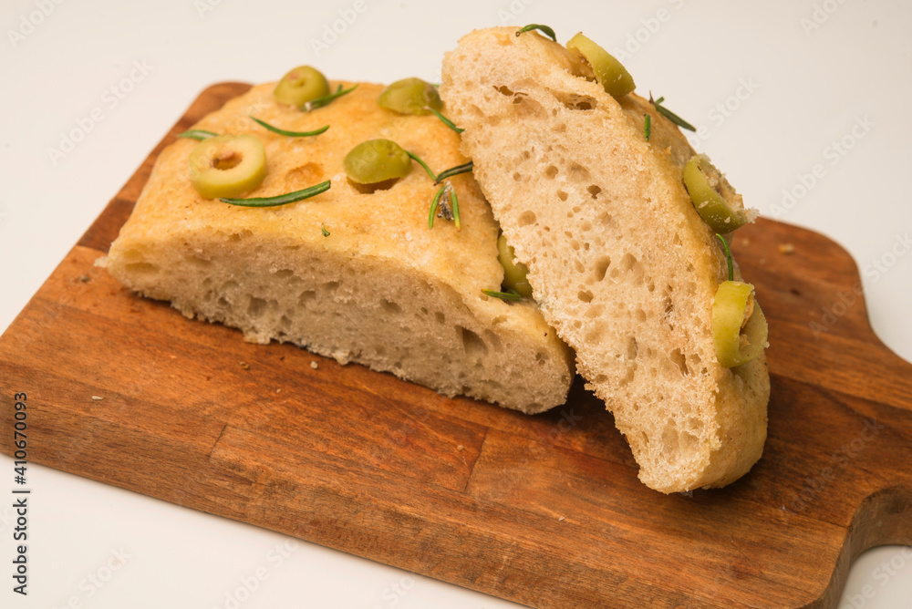 Rosemary Focaccia Bread close up Rosemary Focaccia Bread close up