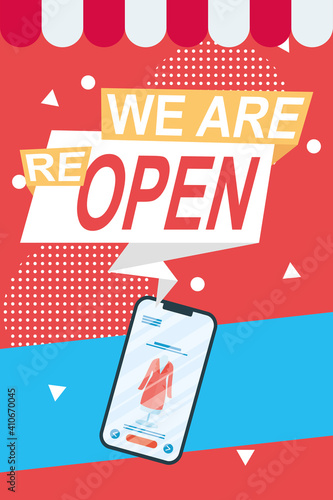 we are reopen commercial label with smartphone