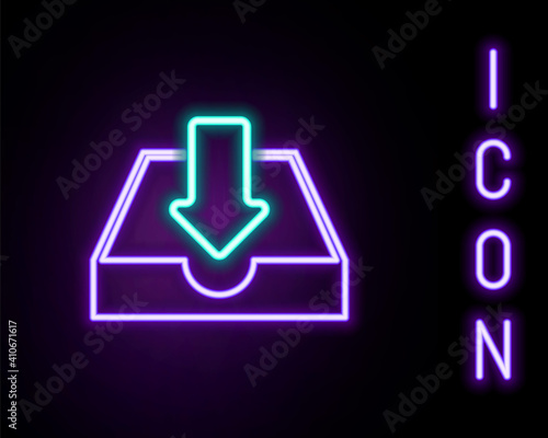 Glowing neon line Shit icon isolated on black background. Colorful outline concept. Vector.