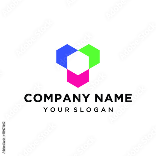 Colorful abstract cube logo