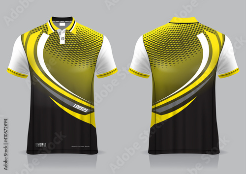 jersey badminton polo shirt design, for uniform team front and back