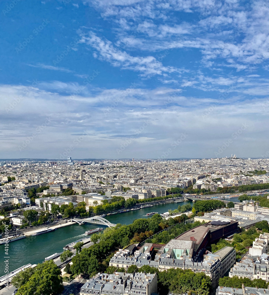 View from the Eiffel Tower in Paris, France.