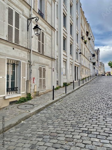 Street in Paris near Sacre Coeur, France.