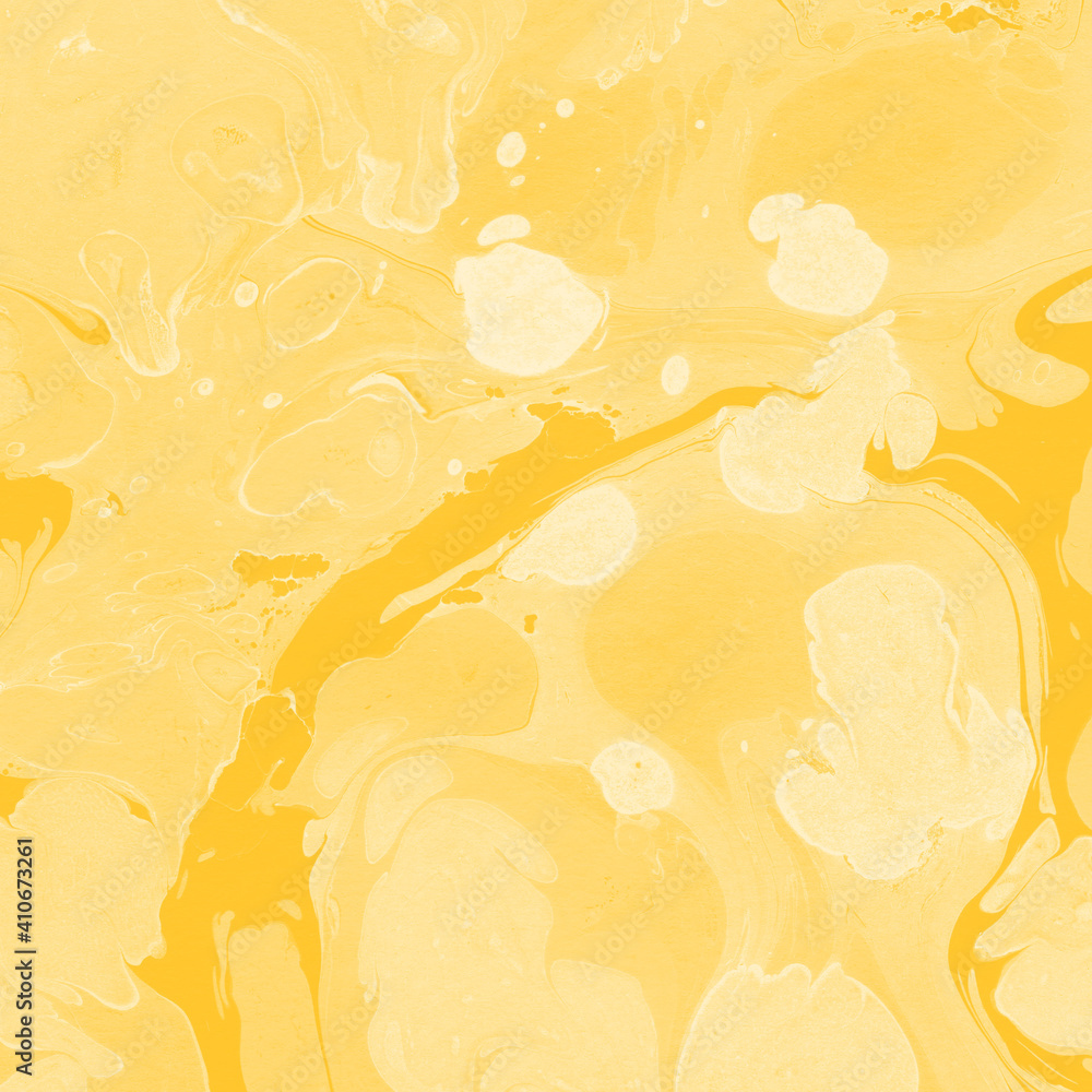 Yellow luxury marble ink texture on watercolor paper background. Marble stone image. Bath bomb effect. Psychedelic biomorphic art. Yellow luxury marble ink texture on watercolor paper background. Marble stone image. Bath bomb effect. Psychedelic biomorphic art.