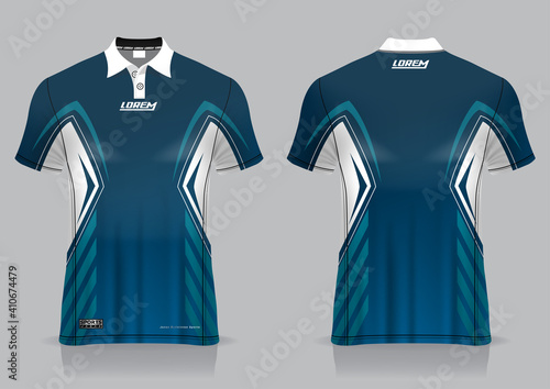 jersey badminton polo shirt design, for uniform team front and back