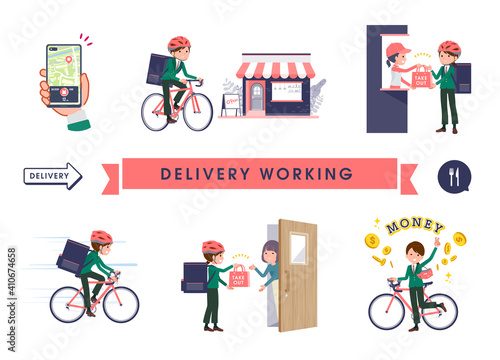 flat type school girl Green Blazer_Delivery-working