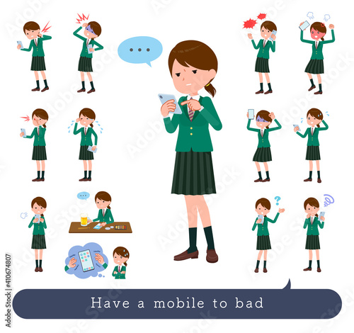 flat type school girl Green Blazer_Have-a-Mobile-bad