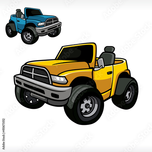 Truck Car Offroad Cartoon Mascot Cartoon