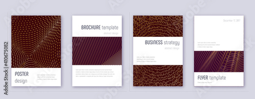 Black cover design template set. Orange abstract l