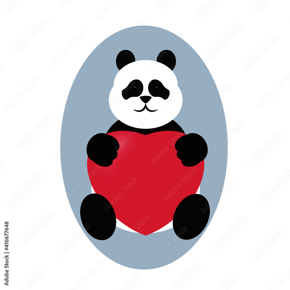 panda with a heart illustration panda with a heart illustration