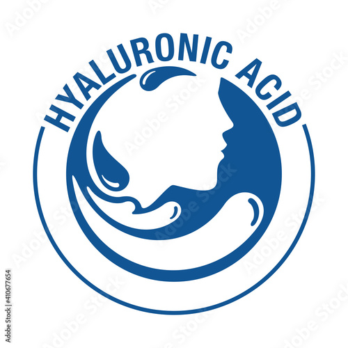 Hyaluronic acid skin moisturizing icon