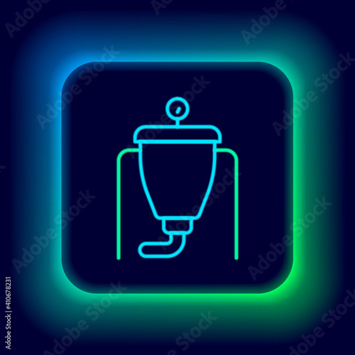 Glowing neon line Beer brewing process icon isolated on black background. Colorful outline concept. Vector.
