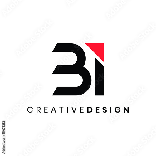 Modern letter BI logo design