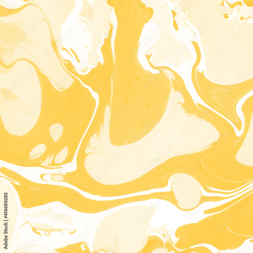 Yellow luxury marble ink texture on watercolor paper background. Marble stone image. Bath bomb effect. Psychedelic biomorphic art. Yellow luxury marble ink texture on watercolor paper background. Marble stone image. Bath bomb effect. Psychedelic biomorphic art.