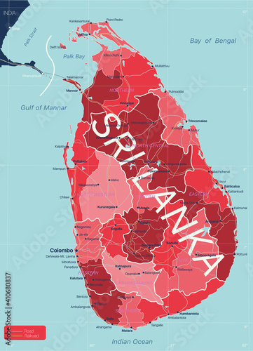 Sri Lanka detailed editable...