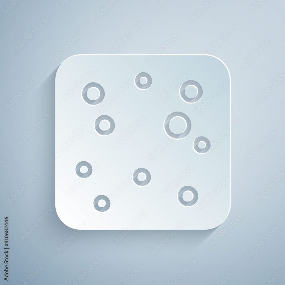 Paper cut Beer bubbles icon isolated on grey background. Paper art style. Vector. Paper cut Beer bubbles icon isolated on grey background. Paper art style. Vector.