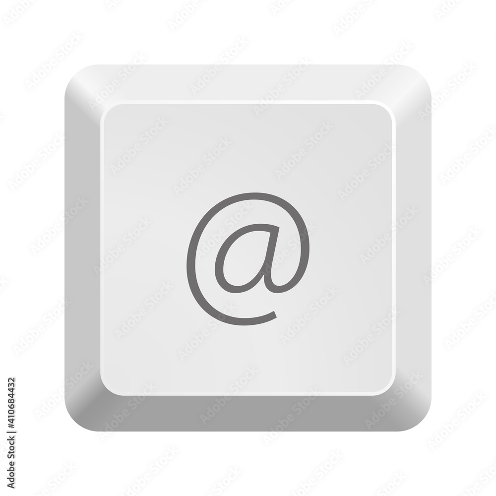 Button with at symbol. Icon Vector Illustration. Button with at symbol. Icon Vector Illustration.