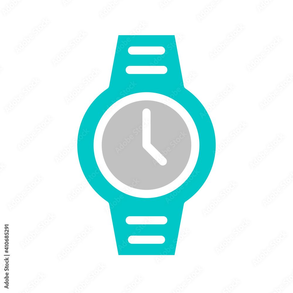 Hand watch icon in blue color Hand watch icon in blue color