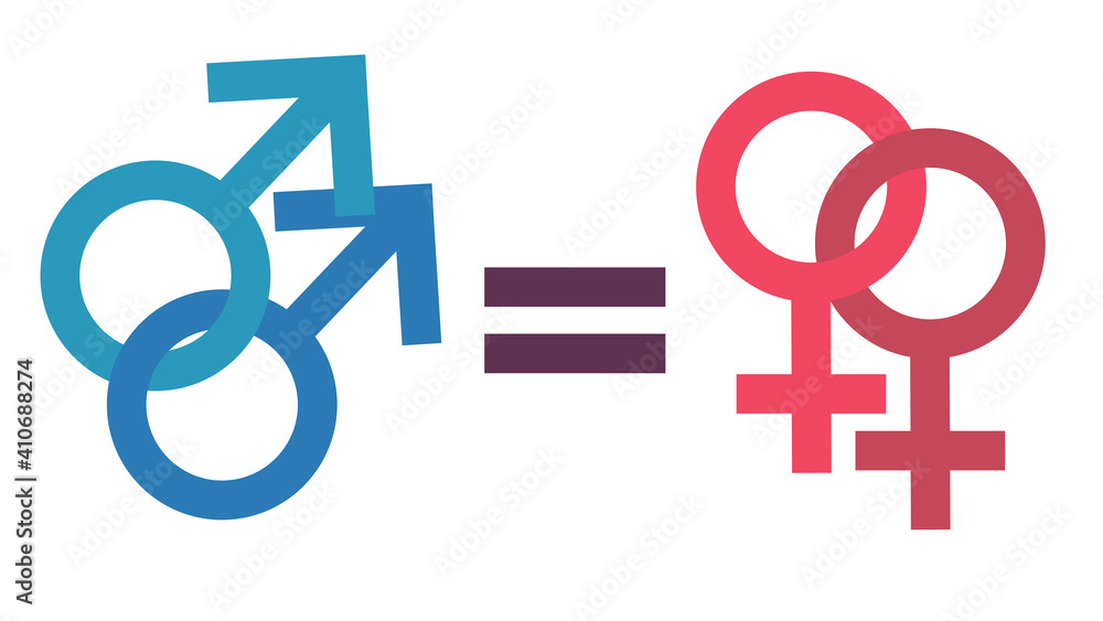 The concept of male and female equality. Gay and Lesbian Equality. Equal rights concept. Gender equality. The concept of male and female equality. Gay and Lesbian Equality. Equal rights concept. Gender equality.