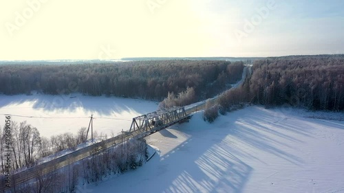 Wallpaper Mural Bridge over a frozen river Torontodigital.ca