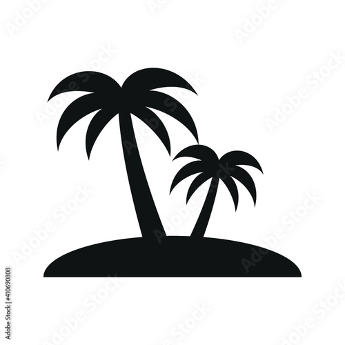 Palm tree on the beach vector