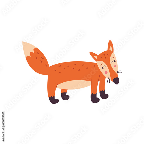 Vector of fox design on white background. Foxs logos or icons. Easy editable vector illustration. Wild Animals