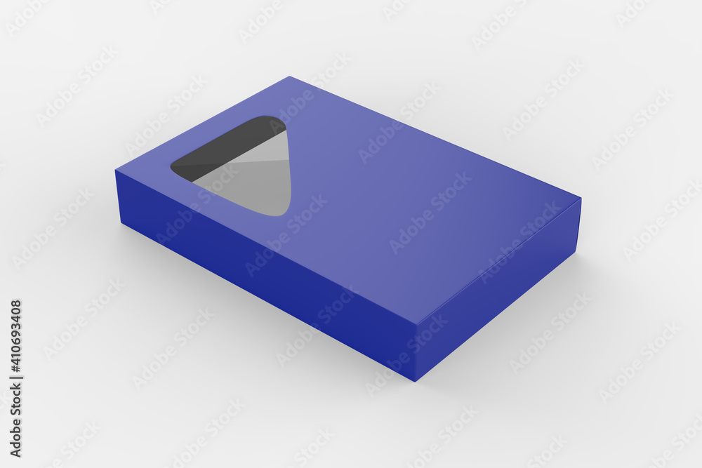 hard Box with front transparent window isolated on white background. 3d illustration hard Box with front transparent window isolated on white background. 3d illustration