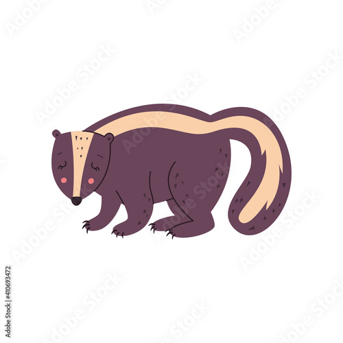 Skunk. Flat vector illustration isolated on white background.