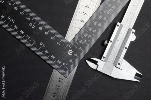 Bild auf Leinwand measuring tool, ruler square and caliper