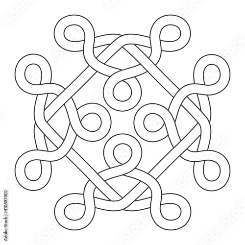 monochrome icon with Celtic knot ethnic art ornaments