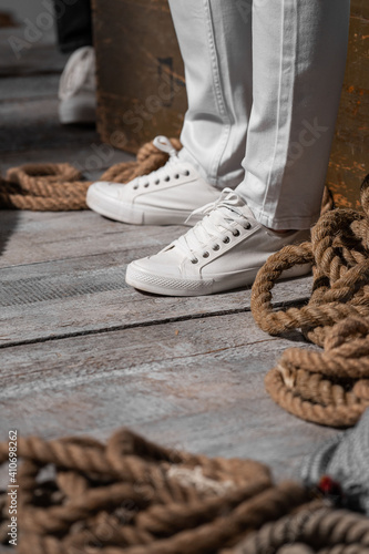White shoes on a boat