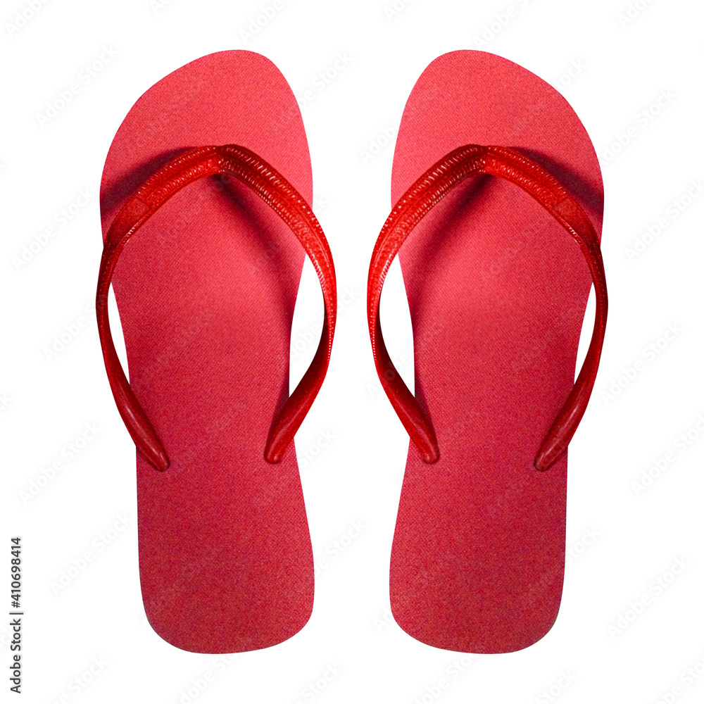 Red flip flops isolated on white background Red flip flops isolated on white background
