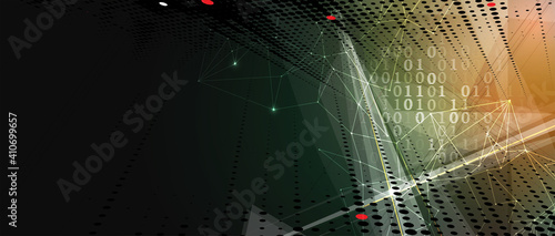 Quantum processing. Deep learning artificial intelligence. Future new technology  for business or science presentation