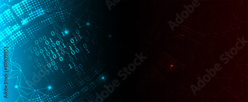 Quantum processing. Deep learning artificial intelligence. Future new technology  for business or science presentation