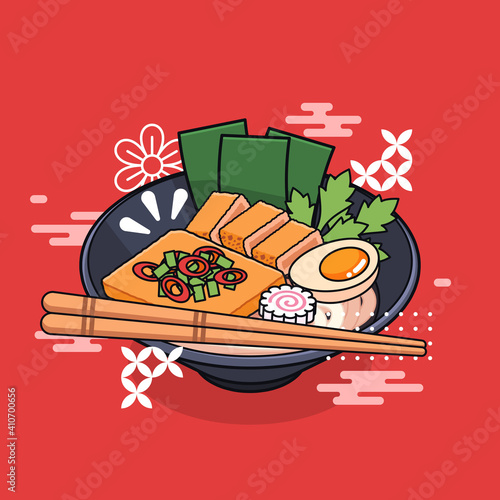 complete set japanese katsu ramen udon noodle (ID: 410700656)