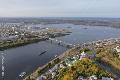 Scenic view of the city from a quadcopter