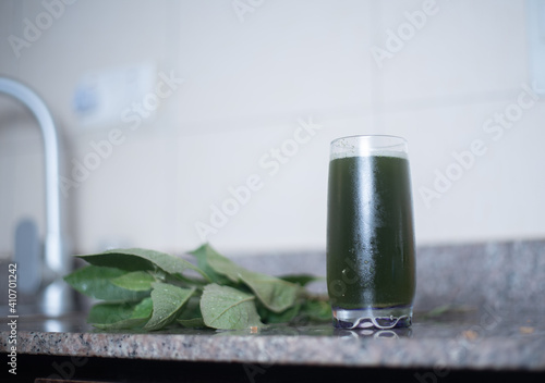 Wallpaper Mural A glass of blended bitter leaf also know as vernonia amygdalina Torontodigital.ca