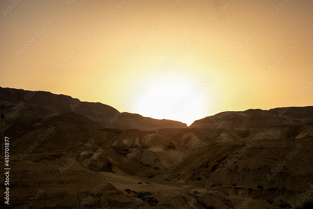 desert national park at sunset