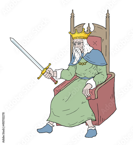 King in throne draw