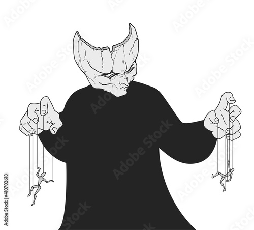Mystery puppeteer illustration