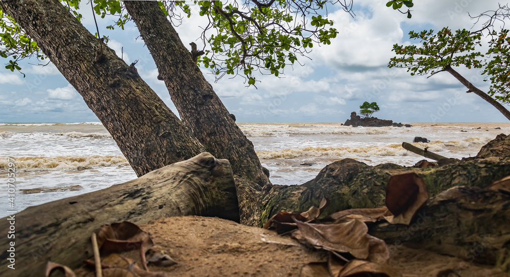 Africa landscape from jungle to sea in Axim Ghana West Africa