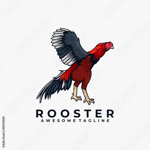Rooster logo design illustration vector