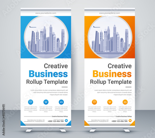 Roll Up banner design, business roll up banner template, stand banner vector