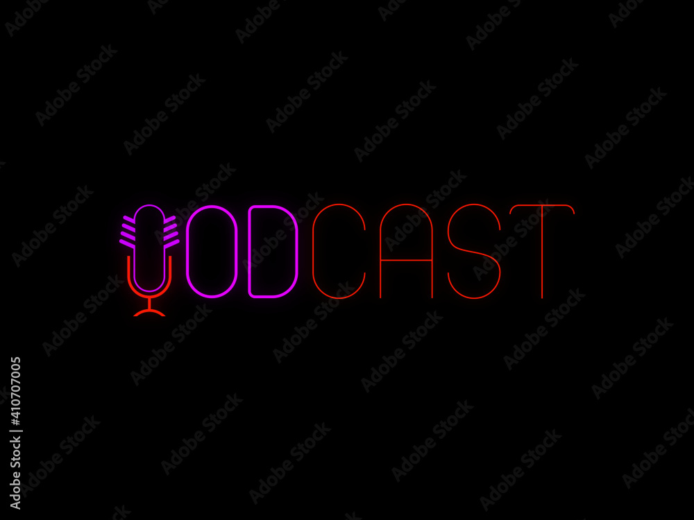 Podcast Logo Design, Podcast Icon, Vector Abstract